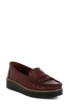 London Rag Croyda Fringe Platform Loafer In Burgundy
