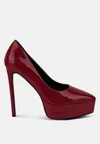London Rag Cuddles Patent Pu High Heeled Pumps In Red
