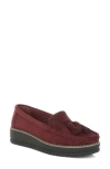 London Rag Daiki Platform Tassel Loafer In Burgundy