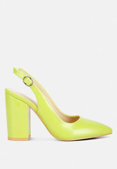 London Rag Dalaney Slingback High Block Sandals In Green