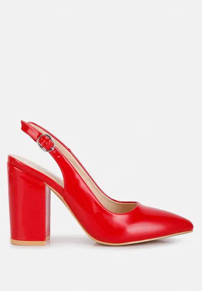 London Rag Dalaney Slingback High Block Sandals In Red