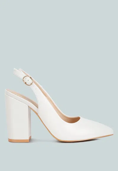 London Rag Dalaney Slingback High Block Sandals In White