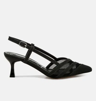 London Rag Daldra Kitten Heel Slingback Sandals In Black