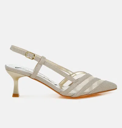 London Rag Daldra Kitten Heel Slingback Sandals In Gold