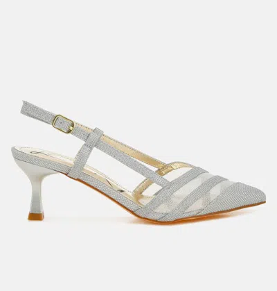 London Rag Daldra Kitten Heel Slingback Sandals In White