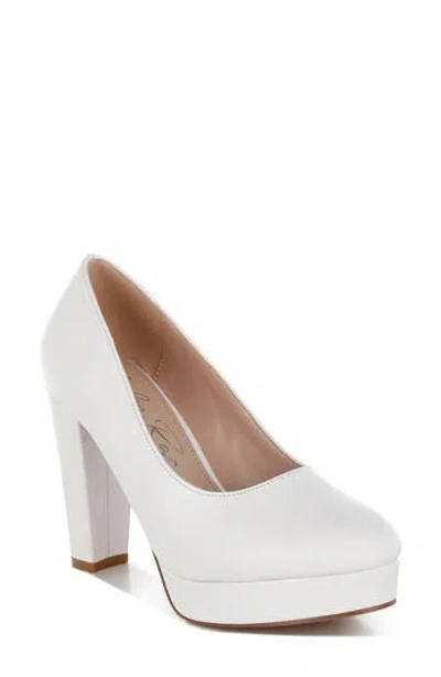 London Rag Damsor Platform Pump In White