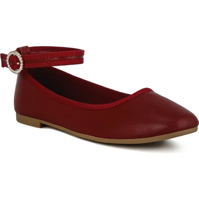 London Rag Danseur Flat In Burgundy