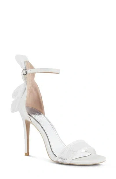 London Rag Delancy Lace Bow Satin Stiletto Sandal In White