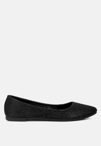 London Rag Denki Studded Ballerina Flats In Black