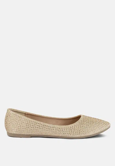 London Rag Denki Studded Ballerina Flats In Beige