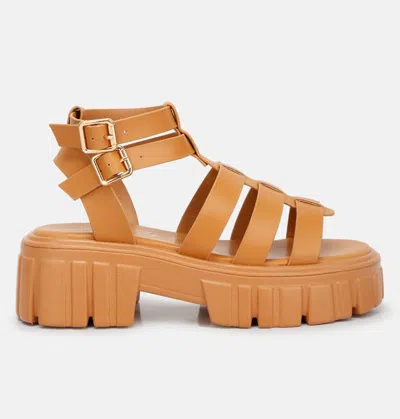 London Rag Dewey Recycled Faux Leather Gladiators In Multi