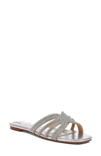 London Rag Dindy Embellished Slide Sandal In Silver