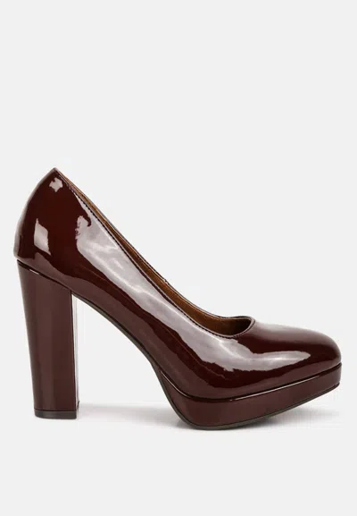 London Rag Dixie Patent Faux Leather Pump Sandals In Red