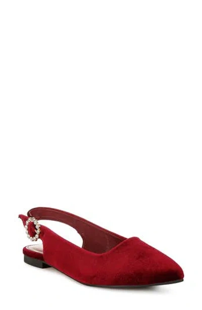 London Rag Dolan Slingback Flat In Dark Red