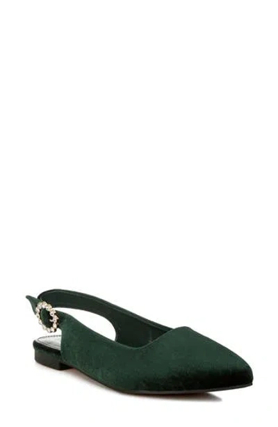 London Rag Dolan Slingback Flat In Green