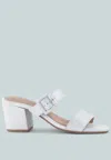 London Rag Doodle Block Heel Sandals In White