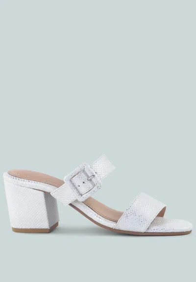 London Rag Doodle Block Heel Sandals In White