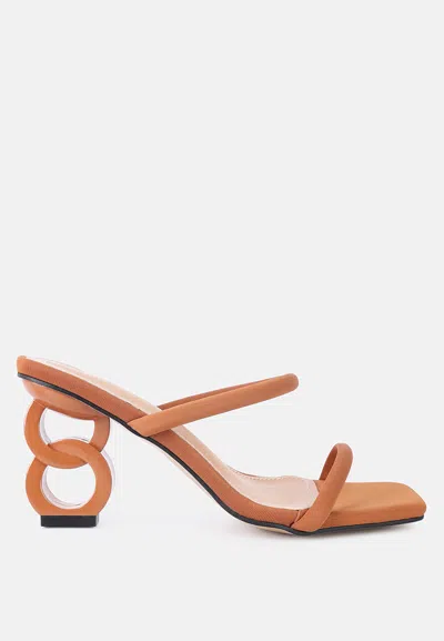 London Rag Downtown Double Strap Fantasy Heel Sandals In Brown
