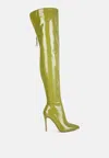 London Rag Eclectic Knee Boot In Green