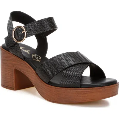 London Rag Elenia Platform Block Heel Sandal In Black