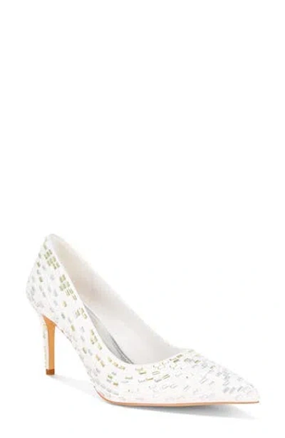 London Rag Elodie Mirrored Jewel Pump In White