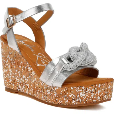 London Rag Emelda Platform Wedge Sandal In Gray