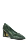 London Rag Emersyn Croc Block Heel Pump Shoes In Green