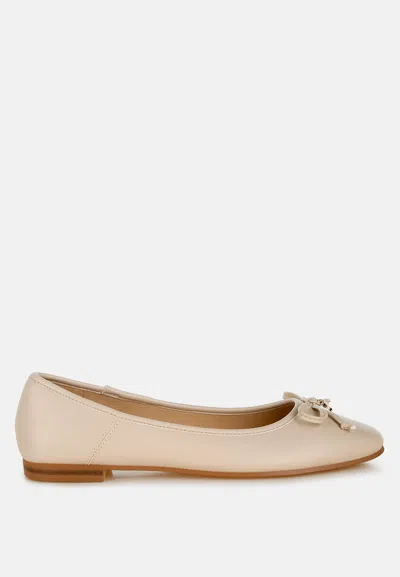 London Rag Enchanted Faux Leather Casual Ballerinas In Beige