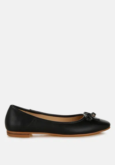 London Rag Enchanted Faux Leather Casual Ballerinas In Black