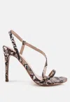 Shop London Rag Epoque Heeled Strappy Slingback Sandals In Grey