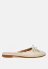 London Rag Eras Bow Slip-on Flat Mules In Beige