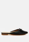 London Rag Eras Bow Slip-on Flat Mules In Black