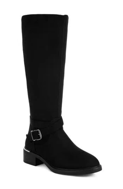 London Rag Euphemia Leather Knee High Boot In Black