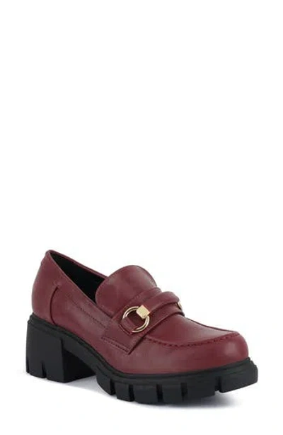London Rag Evangeline Loafer In Burgundy