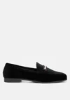 LONDON RAG EVELIO HORSEBIT EMBELLISHED VELVET LOAFERS