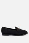 London Rag Fable Horsebit Embellished Flat Loafers In Black