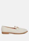 London Rag Fable Horsebit Embellished Flat Loafers In White