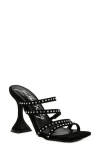 London Rag Face Me Studded Mid Heel Multi Strap Sandals In Black