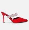 London Rag Fauci Diamante Strap Heeled Mules In Red