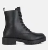 London Rag Forter Faux Leather Lace Up Boots In Black