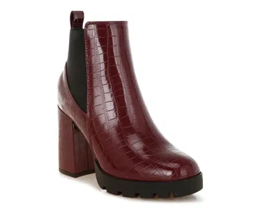 London Rag Foxy Platform Bootie In Burgundy