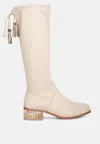LONDON RAG FRANCESCA TASSELS DETAIL SHORT HEEL CALF BOOT