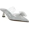 London Rag Freja Rhinestone Kitten Heel Mule In Silver