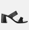 London Rag Giblet Metallic Slip On Block Heels In Black