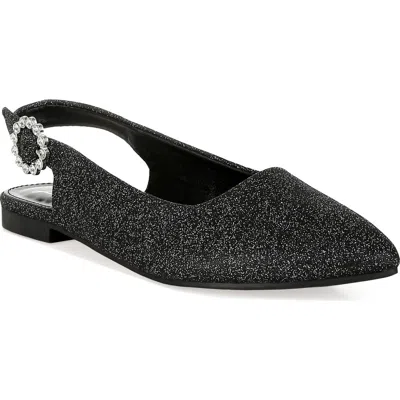 London Rag Giora Jewel Buckle Slingback Flat In Black