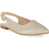 London Rag Giora Jewel Buckle Slingback Flat In Gold
