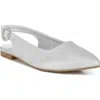London Rag Giora Jewel Buckle Slingback Flat In Silver
