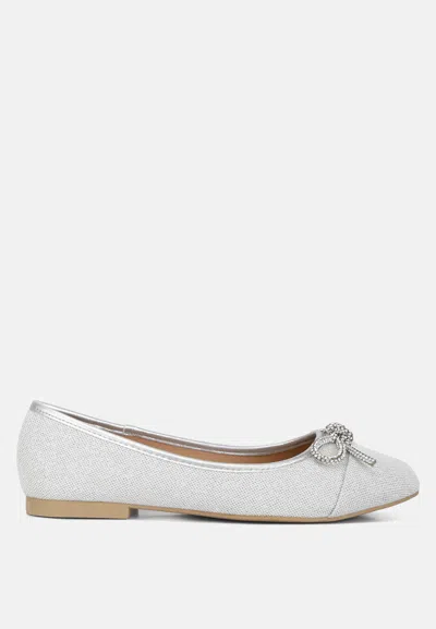 London Rag Gizeh Women Rhinestone Embellished Ballerinas In White