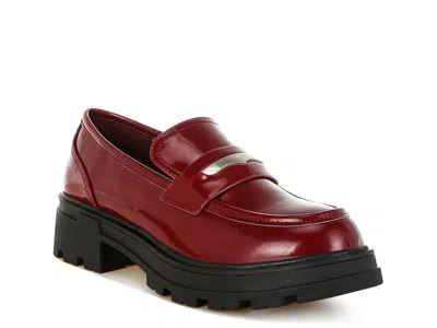 London Rag Gleam Stride Loafer In Burgundy