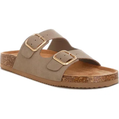 London Rag Gloriosa Double Strap Slide Sandal In Brown